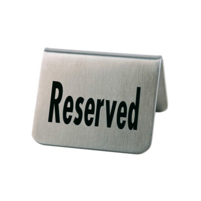 TABLE SIGN RESERVED 5.5X5XH3.5CM SST PACK OF 2