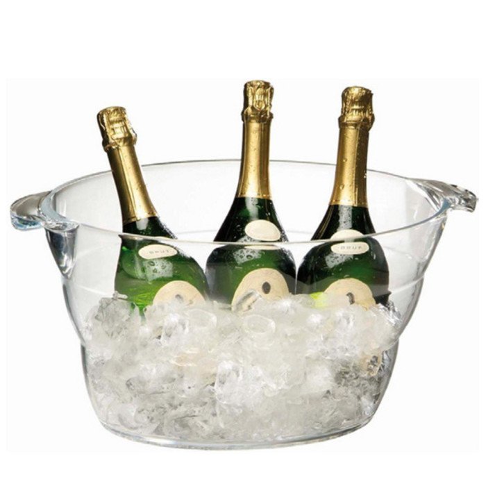 CHAMPAGNE BOWL 6 BOTTLES L47X28XH23CM ACRYLIC TRANSPARENT