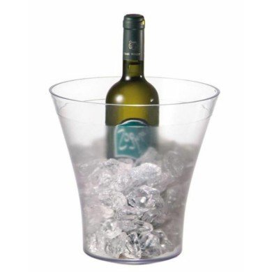 CHAMPAGNE BUCKET TRANSPARENT D22XH23CM FROSTED STACKABLE  SAN