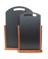 TABLE CHALK BOARD HANDLE 35X53CM X-LARGE WOOD WITH LACQUERED DARK BROWN FINISH 