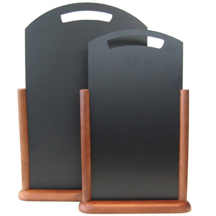 TABLE CHALK BOARD HANDLE 35X53CM X-LARGE WOOD WITH LACQUERED DARK BROWN FINISH 