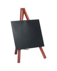 TABLE CHALK BOARD SET OF 3 MINI TRIPOD WOOD MAHOGANY FINISH 24XH15CM