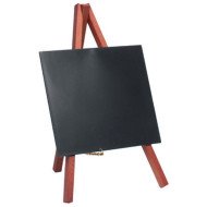 TABLE CHALK BOARD SET OF 3 MINI TRIPOD WOOD MAHOGANY FINISH 24XH15CM