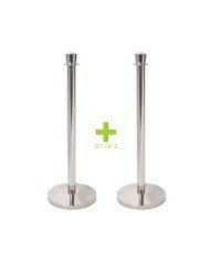 BARRIER SET OF 2 POST+BASE H100CM SST MIRROR POLISH