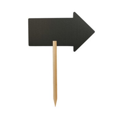 CHALK BOARD SILHOUETTE ARROW SIGN WOODEN STAND WITH SPIKE + CHALK MARKER BLACK