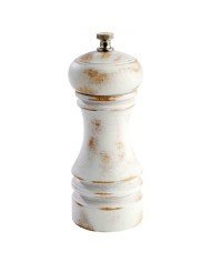 PEPPER MILL VINTAGE WHITE  H15CM BEECHWOOD