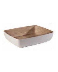 GN 1/2 BOWL  WHITE/BAMBOO 32.5X26.5XH7.5CM 4L MELAMINE FRIDA