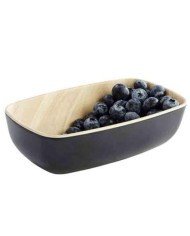  BLACK/BAMBOO GN 1/2 BOWL 32.5X26.5XH7.5CM 4L FRIDA MELAMINE