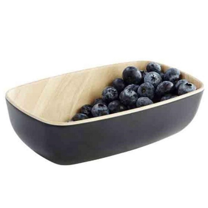  BLACK/BAMBOO GN 1/2 BOWL 32.5X26.5XH7.5CM 4L FRIDA MELAMINE