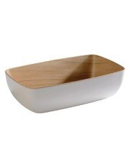  BOWL WHITE/BAMBOO GN 1/4 26.5X16.2XH7.5CM 1.8L MELAMINE FRIDA 