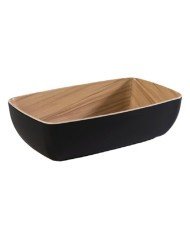  BLACK/BAMBOO GN 1/4 BOWL 26.5X16.2XH7.5CM 1.8L FRIDA MELAMINE