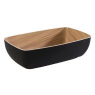  BLACK/BAMBOO GN 1/4 BOWL 26.5X16.2XH7.5CM 1.8L FRIDA MELAMINE