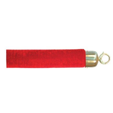 BARRIER ROPE 150CM CLASSIC VELVET RED WITH GOLD ENDS 