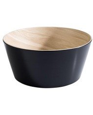  BLACK/BAMBOO BOWL D26.5XH10.5CM 3.4L FRIDA MELAMINE