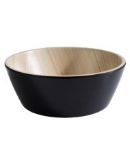 BOWL BLACK/BAMBOO D20XH7.5CM 1.2L MELAMINE FRIDA 