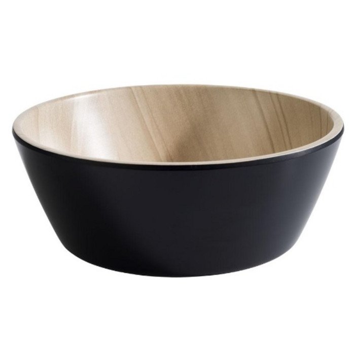 BOWL BLACK/BAMBOO D20XH7.5CM 1.2L MELAMINE FRIDA 