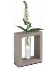 VASE SOLIFLORE BETON AVEC VERRE