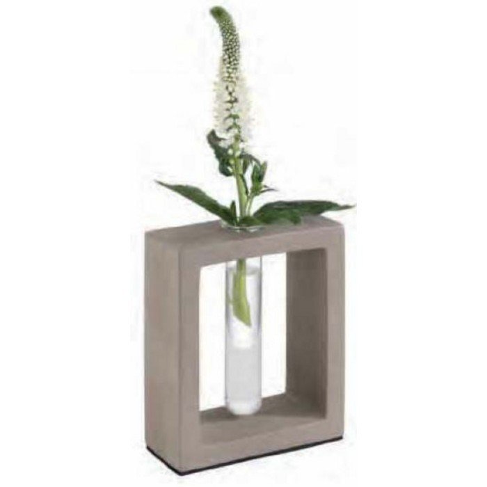 VASE SOLIFLORE BETON AVEC VERRE