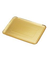 Catering tray rectangular gold cardboard 42x28 cm (25 units)