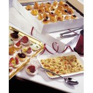 Catering tray rectangular gold cardboard 42x28 cm (25 units)