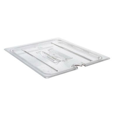 NOTCHED LID WITH HANDLE GN 1/2 CLEAR POLYCARBONATE