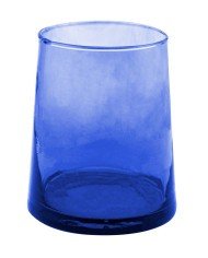 Low form tumbler in mouth-blown recycled glass blue 25 cl Lily Pro.mundi