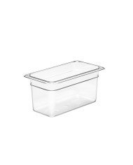 CONTAINER GN 1/3 RECTANGULAR CLEAR POLYCARBONATE