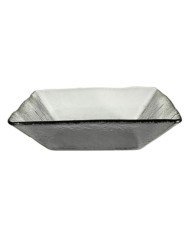 SALAD BOWL SQUARE GREY L26 X W26 X H6CM GLASS TIGER