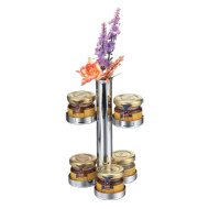 JAM HONEY STAND 5 COMPARTMENTS WITH VASE Ø11.2CM H18CM 
