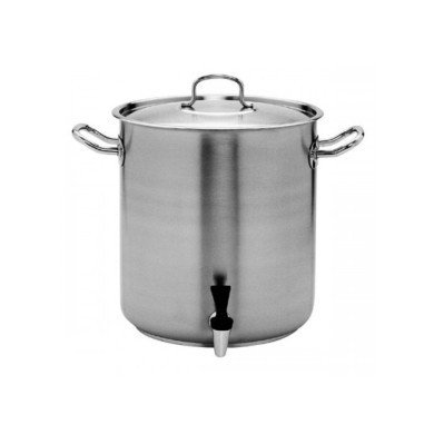 STOCKPOT WITH TAP AND LID Ø35CM H35CM 33.6CL SST