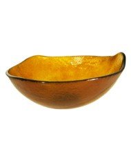 BOWL ROUND AMBER Ø15CM H5CM GLASS TIGER