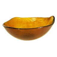 BOWL ROUND AMBER Ø15CM H5CM GLASS TIGER