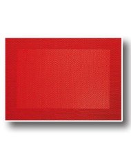 PLACE MAT RED WITH RIM 33X46CM
