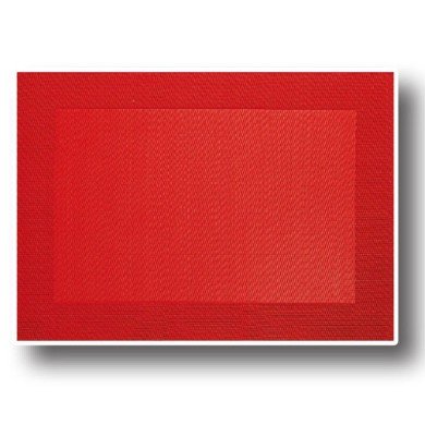 PLACE MAT RED WITH RIM 33X46CM