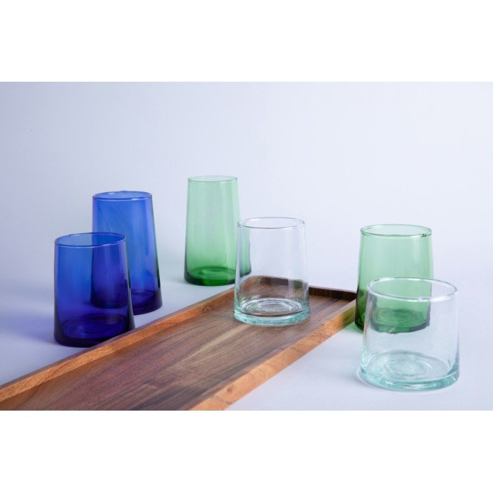 Tall tumbler in mouth-blown recycled glass 33 cl Lily Pro.mundi