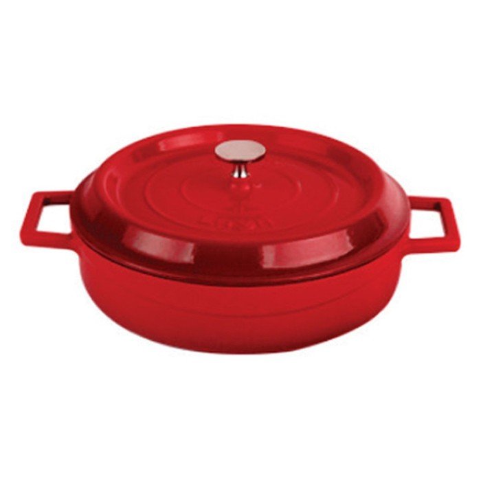 CASSEROLE LOW SHAPE TRENDY RED Ø28CM CAST IRON LAVA