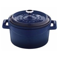 MINI CASSEROLE TRENDY ROUND BLUE Ø10CM CAST IRON 