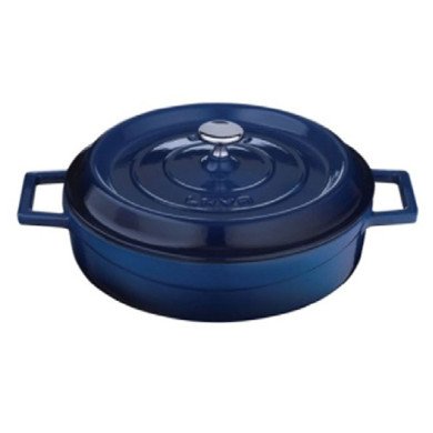 CASSEROLE LOW SHAPE TRENDY BLUE Ø28CM CAST IRON LAVA