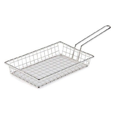 FRY BASKET WITH HANDLE L10.2CM SST L24.1 X W15.2 X H3.8CM 