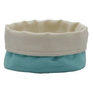 BREAD BASKET ROUND TURQUOISE BLUE/OFF-WHITE Ø16.5CM