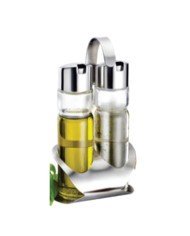 WIEN OIL VINEGAR CONDIMENT SET GLASS SST