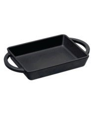 BLACK CAST IRON RECTANGULAR DISH 15X12CM WITH 2 HANDLES RECTANGULAR  