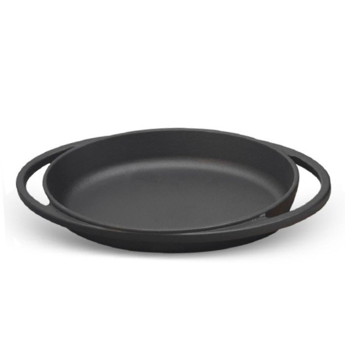 BLACK CAST IRON OVAL DISH WITH 2 HANDLES OVAL L21 X H5CM 