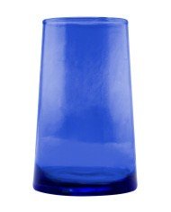 Tall tumbler in mouth-blown recycled glass blue 33 cl Lily Pro.mundi