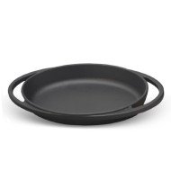 BLACK CAST IRON OVAL DISH 15X10CM WITH 2 HANDLES OVAL