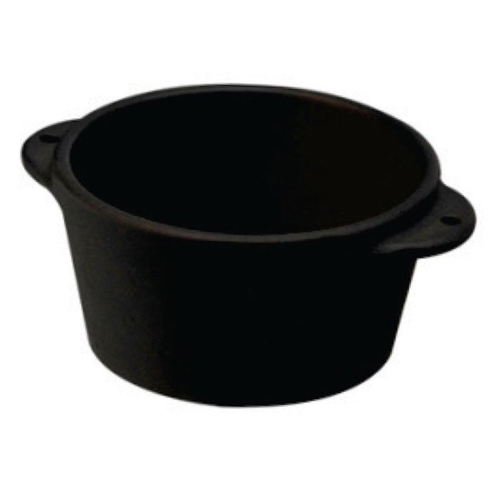 BLACK CAST IRON RAMEKIN D8CM WITH 2 HANDLES