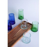 Tall tumbler in mouth-blown recycled glass blue 33 cl Lily Pro.mundi