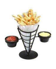 CONE BASKET WROUGHT IRON D12.7XH23.8CM WITH 2 RAMEKIN