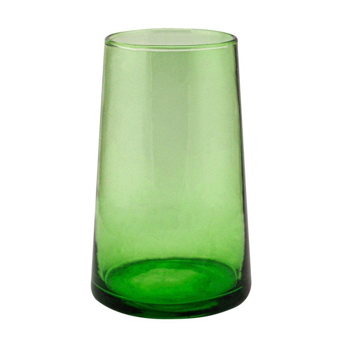 Tall tumbler in mouth-blown recycled glass green 33 cl Lily Pro.mundi