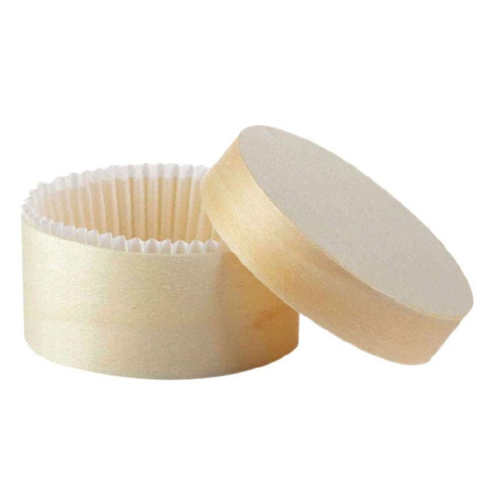 WOOD BOX + PAPER BAKING CUP D8.2XH4CM PACK OF 100  